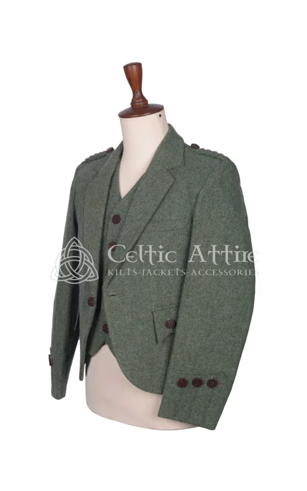 Lovat Green Wool Argyll Jacket and Waistcoat - Image 2