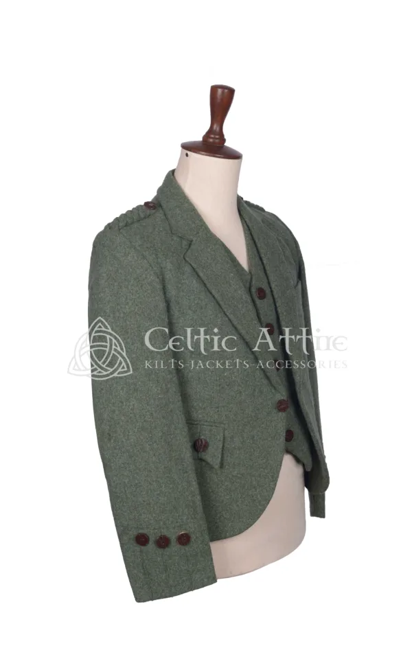 Lovat Green Wool Argyll Jacket and Waistcoat - Image 3