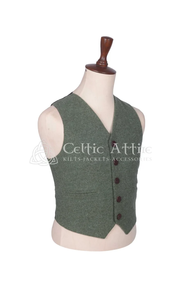 Lovat Green Wool Argyll Jacket and Waistcoat - Celtic Attire