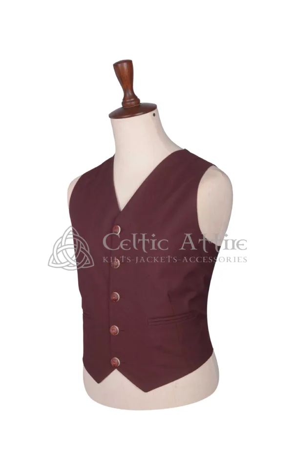 Maroon Wool Crail Jacket and Waistcoat - Image 4