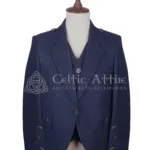 Navy Blue Wool Argyll Jacket and Waistcoat