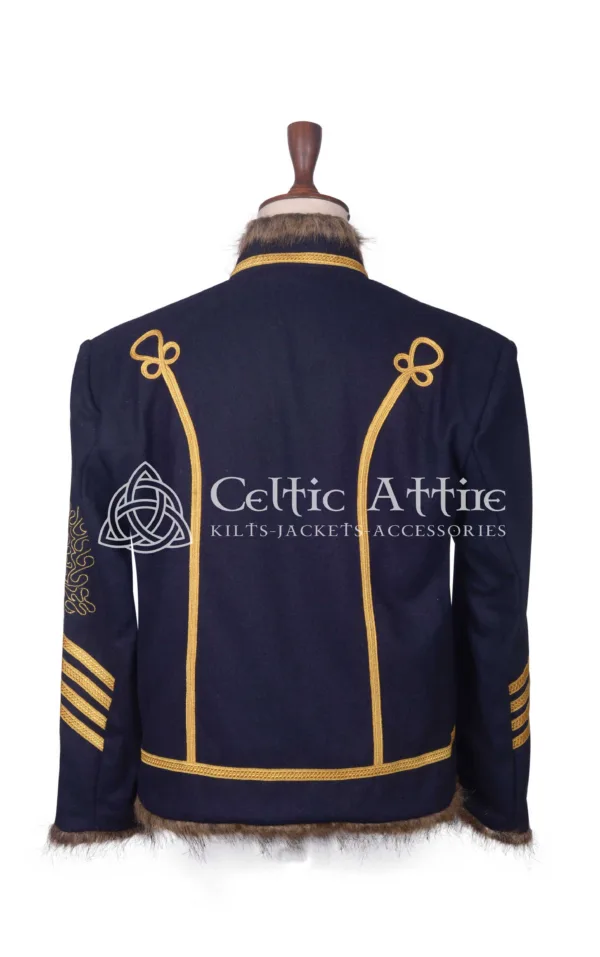 Navy Blue Wool Military Jacket - Image 4