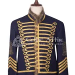 Navy Blue Wool Military Jacket