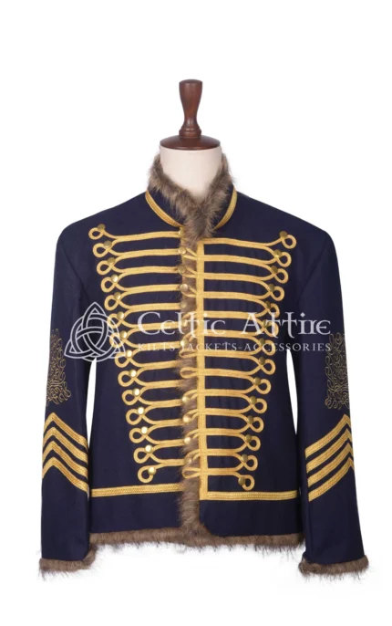 Navy Blue Wool Military Jacket