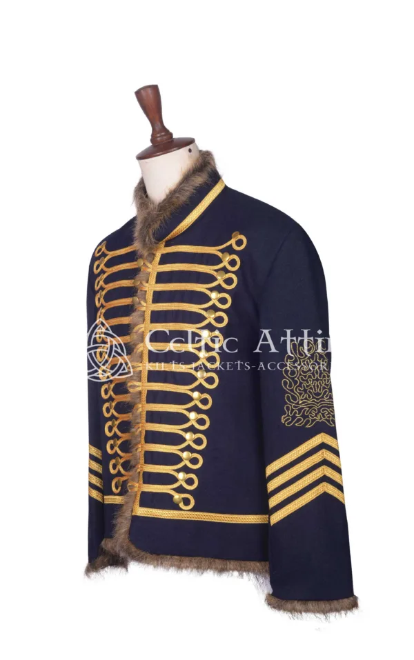 Navy Blue Wool Military Jacket - Image 2