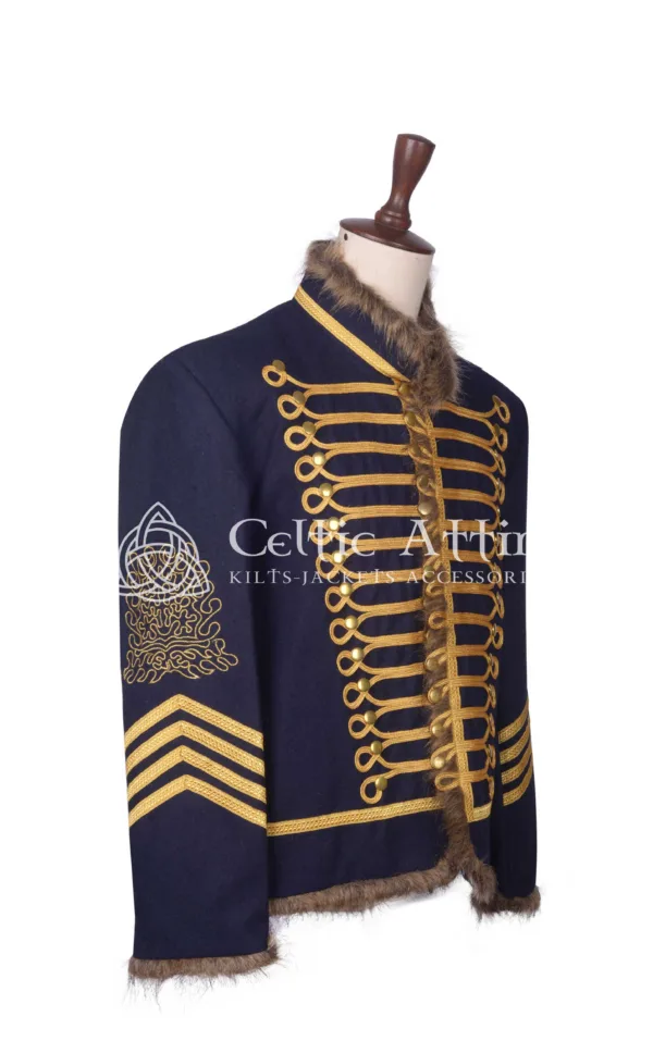 Navy Blue Wool Military Jacket - Image 3