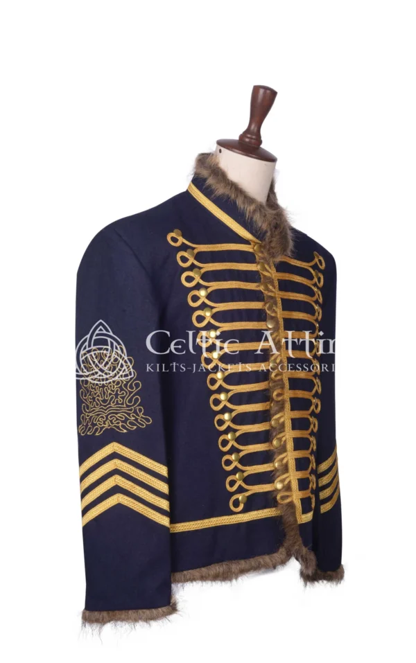 Navy Blue Wool Military Jacket - Image 3