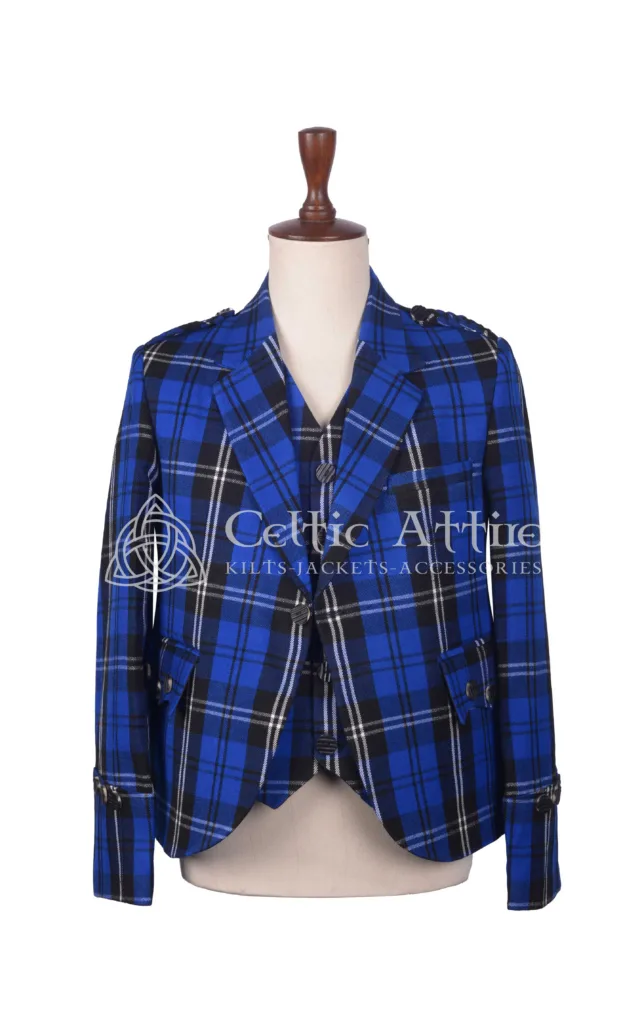 Ramsay Blue Tartan Argyll Jacket and Waistcoat