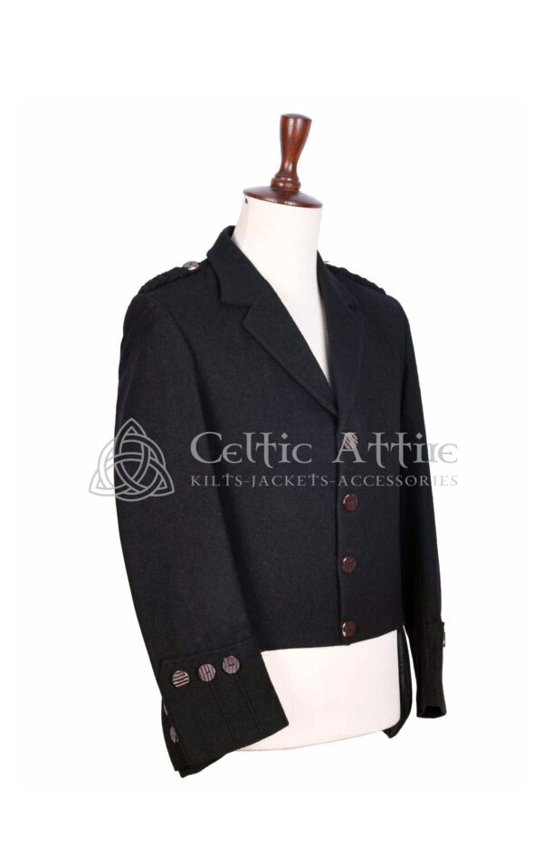 Black Wool Balmoral Doublet Jacket - Image 3