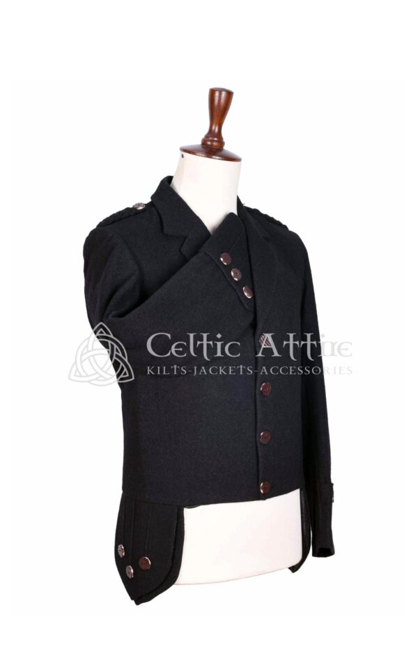 Black Wool Balmoral Doublet Jacket - Image 5