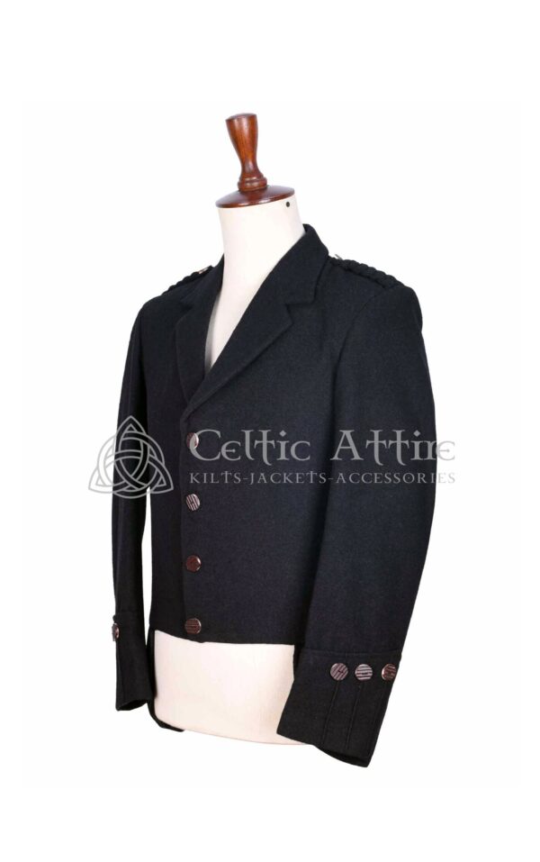 Black Wool Balmoral Doublet Jacket - Image 2