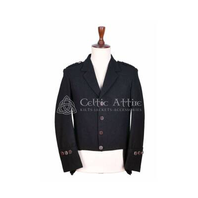 Black Wool Balmoral Doublet Jacket