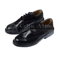 Black Leather Ghillie Brogues