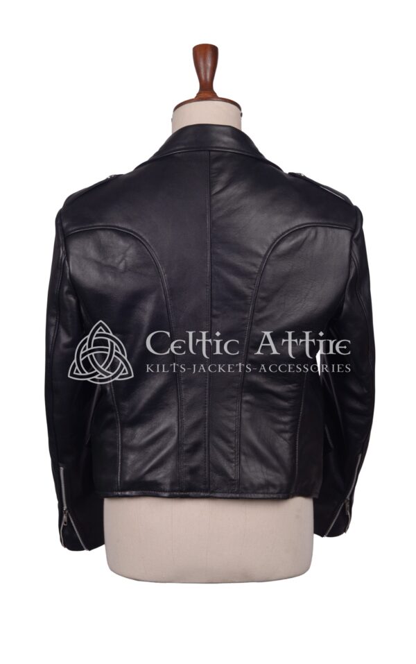 Black Leather Prince Charlie Jacket - Image 4
