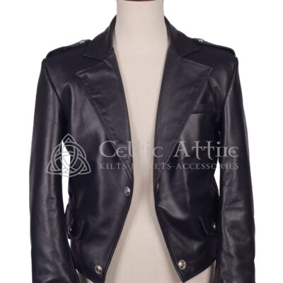 Black Leather Prince Charlie Jacket