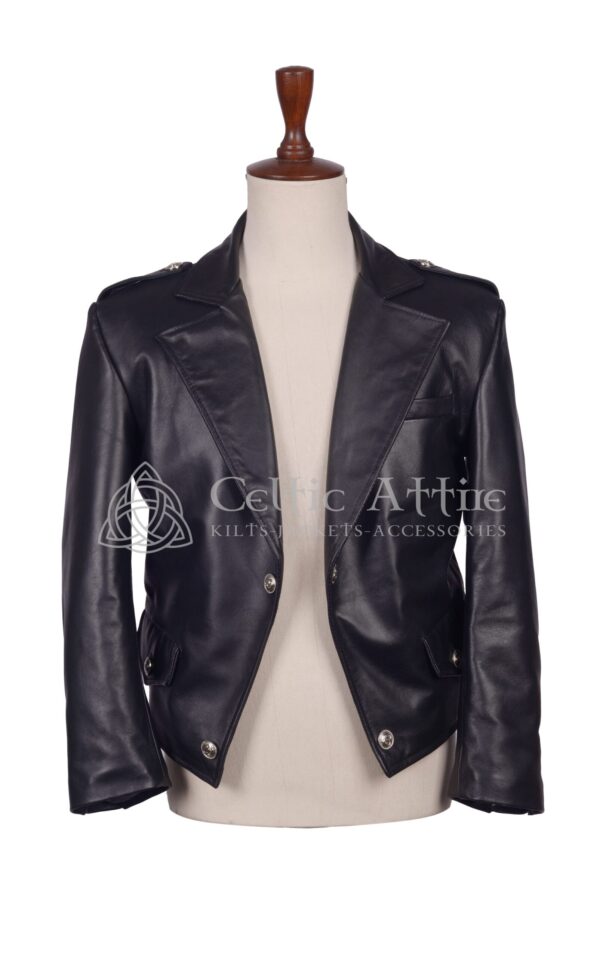 Black Leather Prince Charlie Jacket