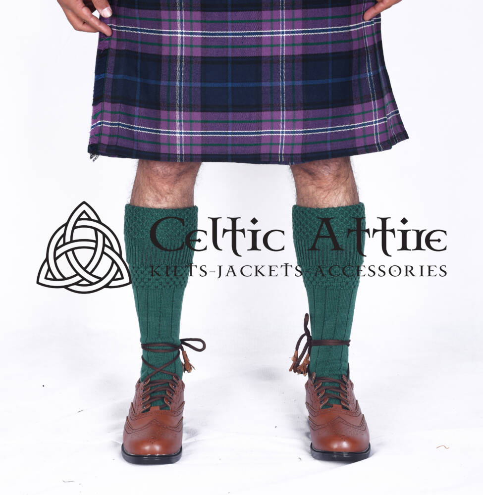 Lovat-Green-Kilt-Socks-Front-View Lovat Green Kilt Socks