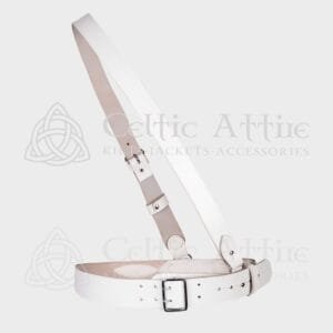 White Leather Silver Accessories Sam Browne Belt