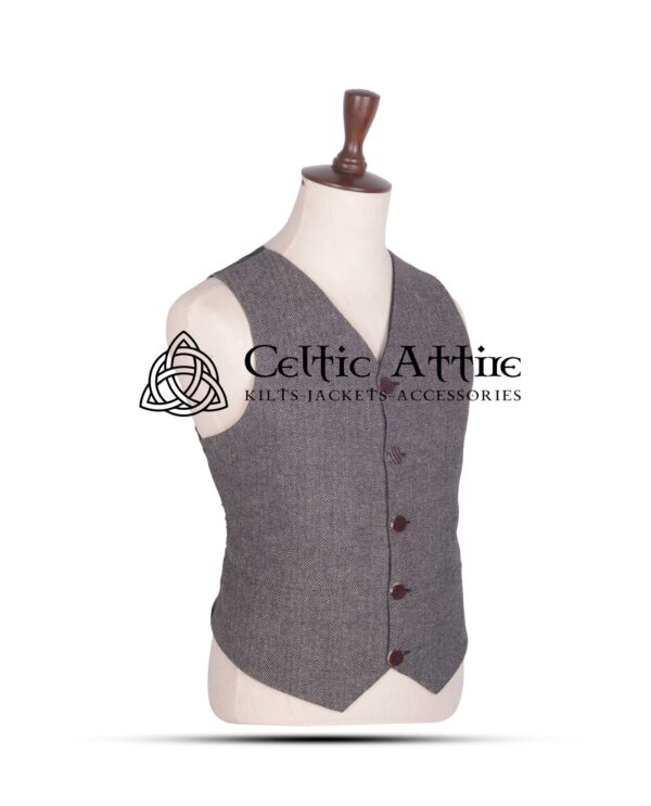 Gray Tweed 5-Button Argyll Vest