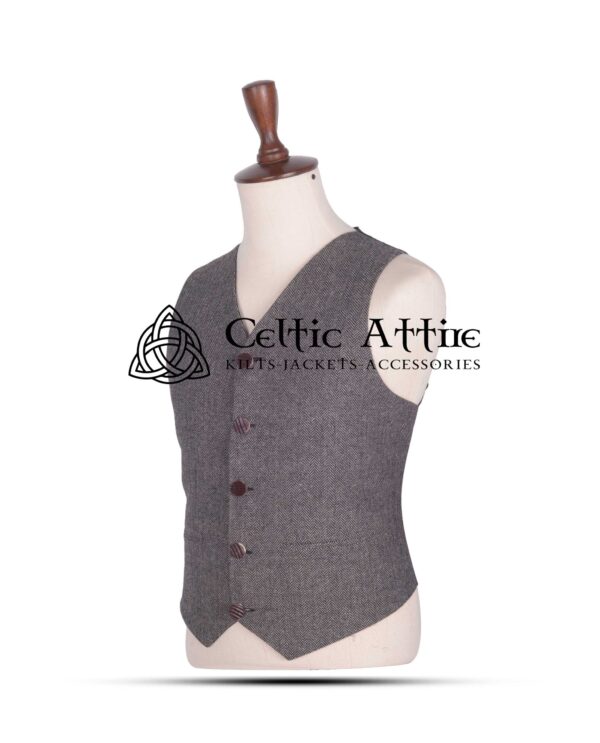 Gray Tweed 5-Button Argyll Vest