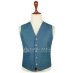 Lovat Blue Wool 5-Button Argyll Vest