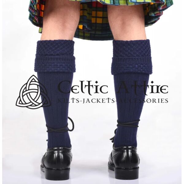Navy Blue Scottish Kilt Socks - Image 3
