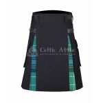Abercrombie Ancient Tartan Black Cotton Hybrid Utility Kilt