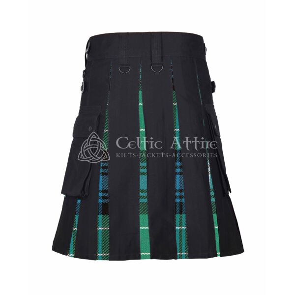 Abercrombie Ancient Tartan Black Cotton Hybrid Utility Kilt - Image 2