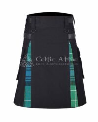 Abercrombie Ancient Tartan Black Cotton Hybrid Utility Kilt