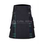 Abercrombie Modern Tartan Black Cotton Hybrid Utility Kilt