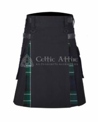 Abercrombie Modern Tartan Black Cotton Hybrid Utility Kilt