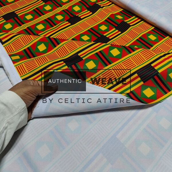 African Kente Tartan Fabric 16 Oz Acrylic Scottish Tartan - Image 2