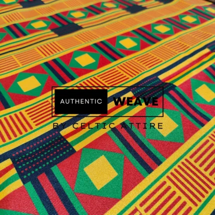 African Kente Tartan Fabric 16 Oz Acrylic Scottish Tartan