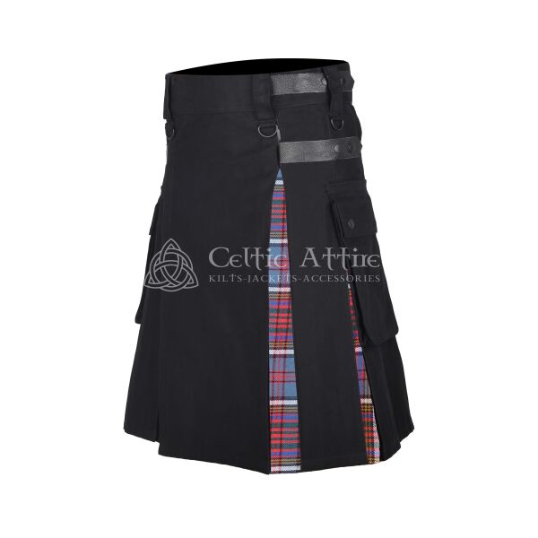 Anderson Ancient Tartan Black Cotton Hybrid Utility Kilt - Image 2