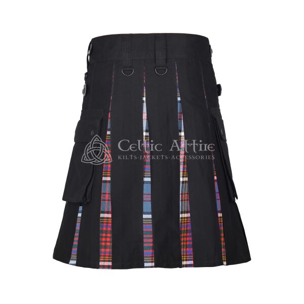 Anderson Ancient Tartan Black Cotton Hybrid Utility Kilt - Image 3