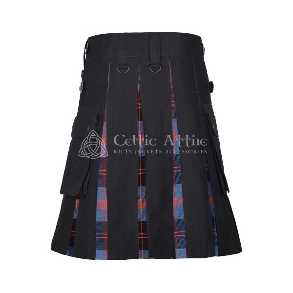 Angus Tartan Black Cotton Hybrid Utility Kilt - Image 3