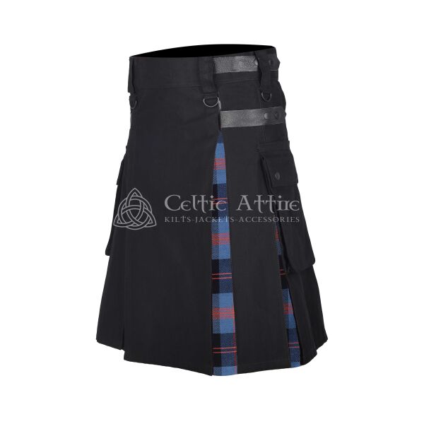 Angus Tartan Black Cotton Hybrid Utility Kilt - Image 2