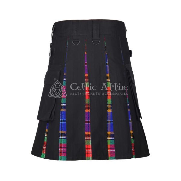 Beattie Clan Tartan Black Cotton Hybrid Utility Kilt - Image 3