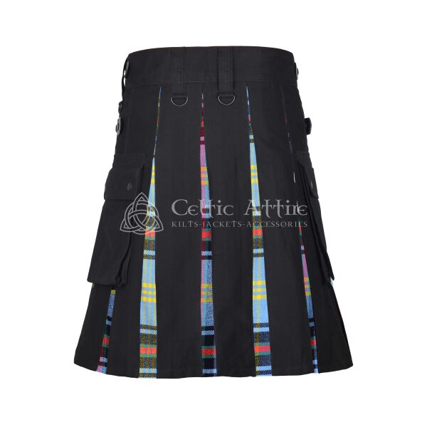 Bell of Borders Tartan Black Cotton Hybrid Utility Kilt - Image 3