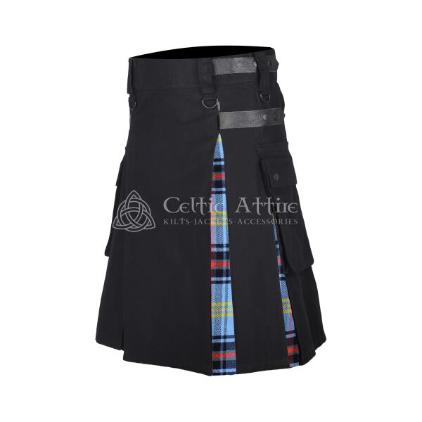 Bell of Borders Tartan Black Cotton Hybrid Utility Kilt - Image 2