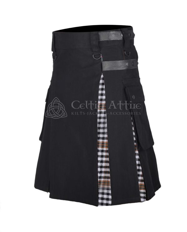 Burns Tartan Black Cotton Hybrid Utility Kilt - Image 2