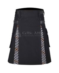 Burns Tartan Black Cotton Hybrid Utility Kilt