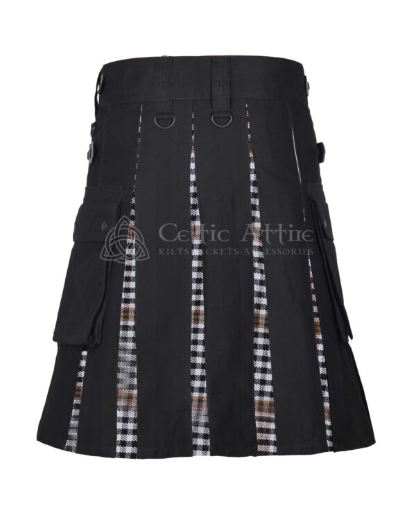 Burns Tartan Black Cotton Hybrid Utility Kilt - Image 3