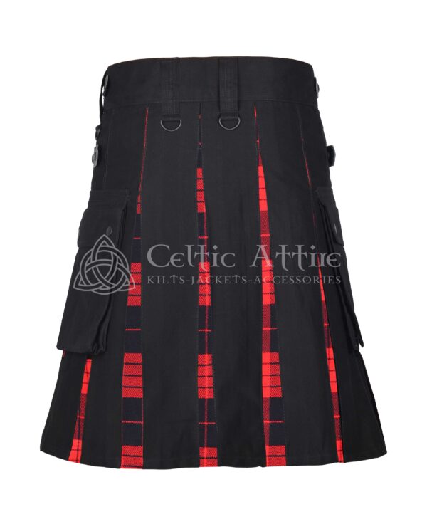 Cameron Black Cotton Hybrid Utility Kilt - Image 3