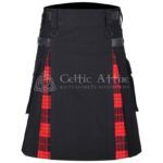 Cameron Black Cotton Hybrid Utility Kilt