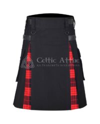 Cameron Black Cotton Hybrid Utility Kilt