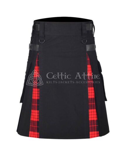Cameron Black Cotton Hybrid Utility Kilt