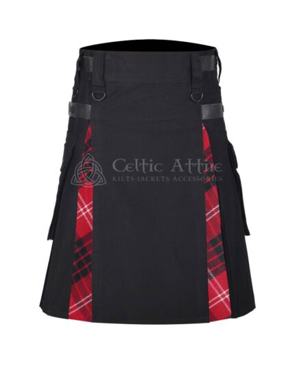 Crawford Tartan Black Cotton Hybrid Utility Kilt