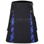 Elliot Modern Tartan Black Cotton Hybrid Utility Kilt