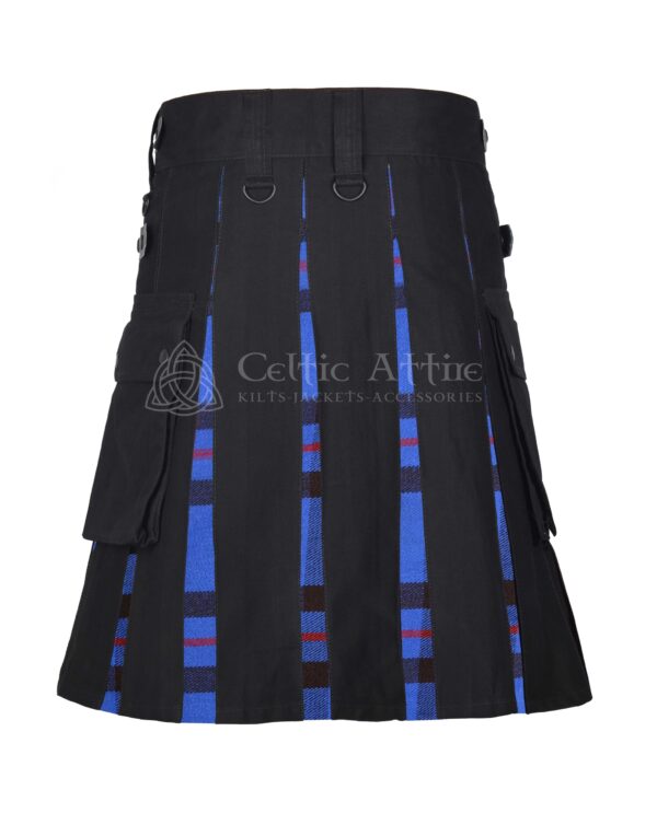 Elliot Modern Tartan Black Cotton Hybrid Utility Kilt - Image 3